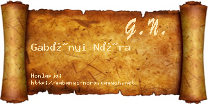 Gabányi Nóra névjegykártya